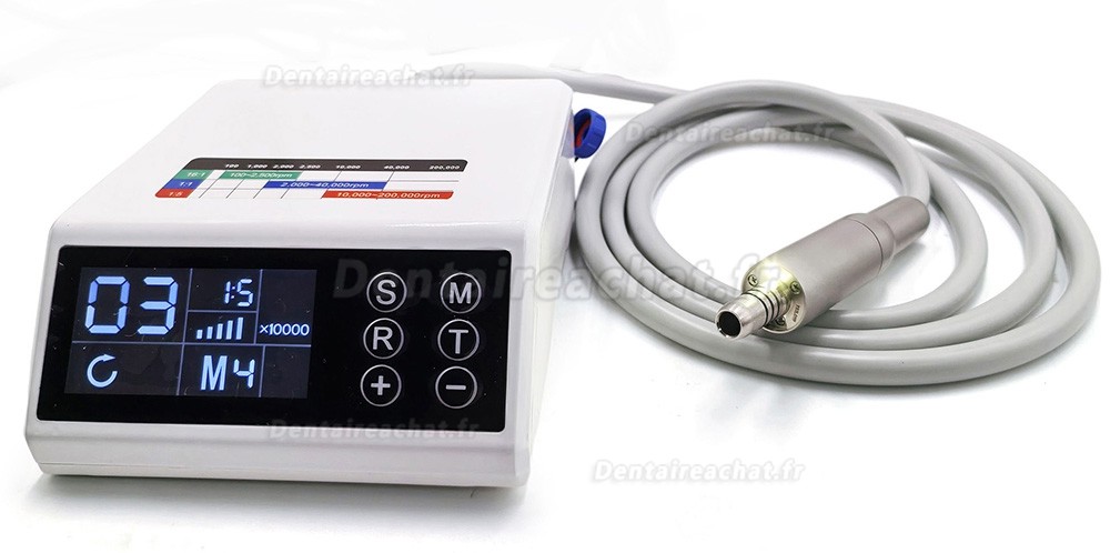 Micromoteur &eacute;lectrique dentaire sans balais 16:1 / 1:1 / 1:5 avec &eacute;clairage LED